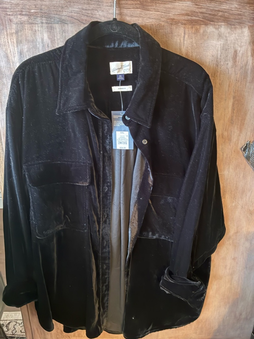 Velvet Overshirt Jacket in Black - Universal Thread NWT
